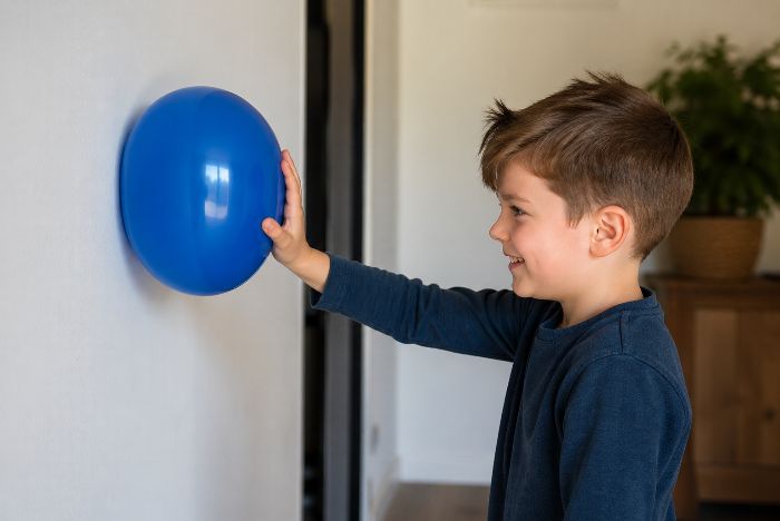 Waarom blijft een ballon aan de muur plakken?