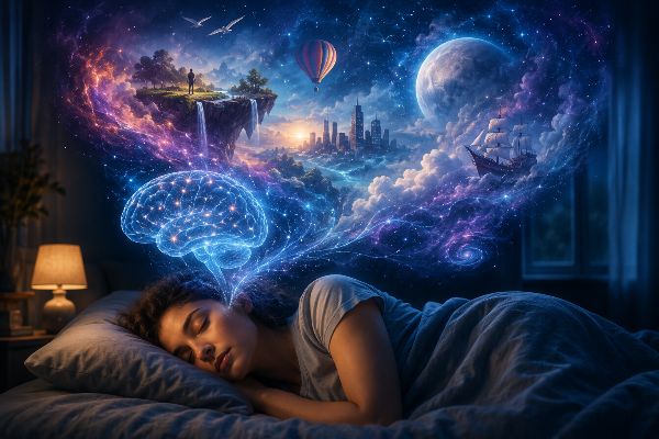 <h1>Waarom kunnen je hersenen dromen maken</h1>

<p>Terwijl je slaapt, blijven je hersenen actief. Je lichaam ligt stil in bed, maar in je hoofd ontstaan beelden, geluiden en verhalen die soms logisch aanvoelen en soms juist vreemd door elkaar lopen. Wetenschappers onderzoeken al tientallen jaren waarom dat gebeurt. Helemaal opgehelderd is het nog niet, maar er is wel steeds meer bekend over de rol van slaap, geheugen en emoties bij dromen. Vooral tijdens de zogenoemde REM-slaap zijn de hersenen druk bezig. In die fase bewegen je ogen snel heen en weer en neemt de hersenactiviteit toe. Onderzoekers zien dat je hersenen dan bijna net zo actief zijn als wanneer je wakker bent.</p>

