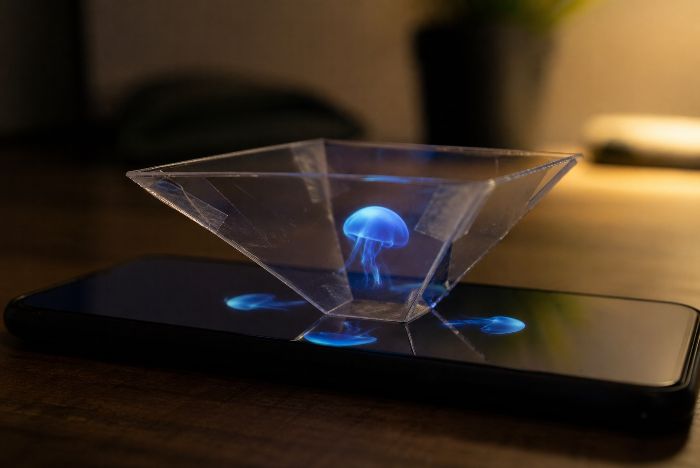 <h1>Maak een hologram met je smartphone</h1>

<p>Een hologram lijkt iets ingewikkelds, maar met een smartphone en een paar simpele materialen kun je zelf een verrassend effect maken. Het gaat niet om een echt hologram zoals in de wetenschap, maar om een slimme visuele illusie die het beeld laat zweven. Dat maakt het een leuk proefje om thuis te doen of om in de klas te laten zien hoe licht en reflectie werken. Kinderen vinden het vaak bijzonder om te zien hoe een plat beeld ineens ruimtelijk lijkt.</p>

