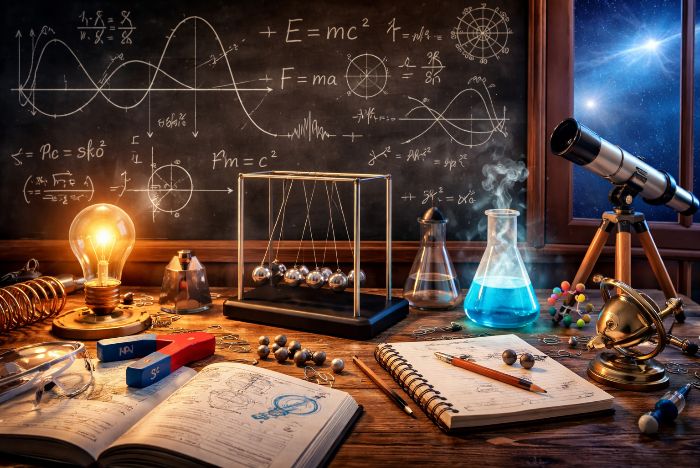 <h1>Weetjes over de natuurkunde</h1>

<p>Natuurkunde klinkt voor veel mensen als iets ingewikkelds, maar je hebt er dagelijks mee te maken. Van het opladen van je telefoon tot het remmen van een fiets. Het vak draait om het begrijpen van verschijnselen om je heen en het verklaren daarvan met regels en modellen. Nederlandse onderwijsplatforms laten zien dat natuurkunde niet alleen theorie is, maar juist ook gaat over wat je kunt meten, testen en toepassen.</p>

